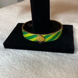 Coach Spring Greens Enamel Striped Bracelet